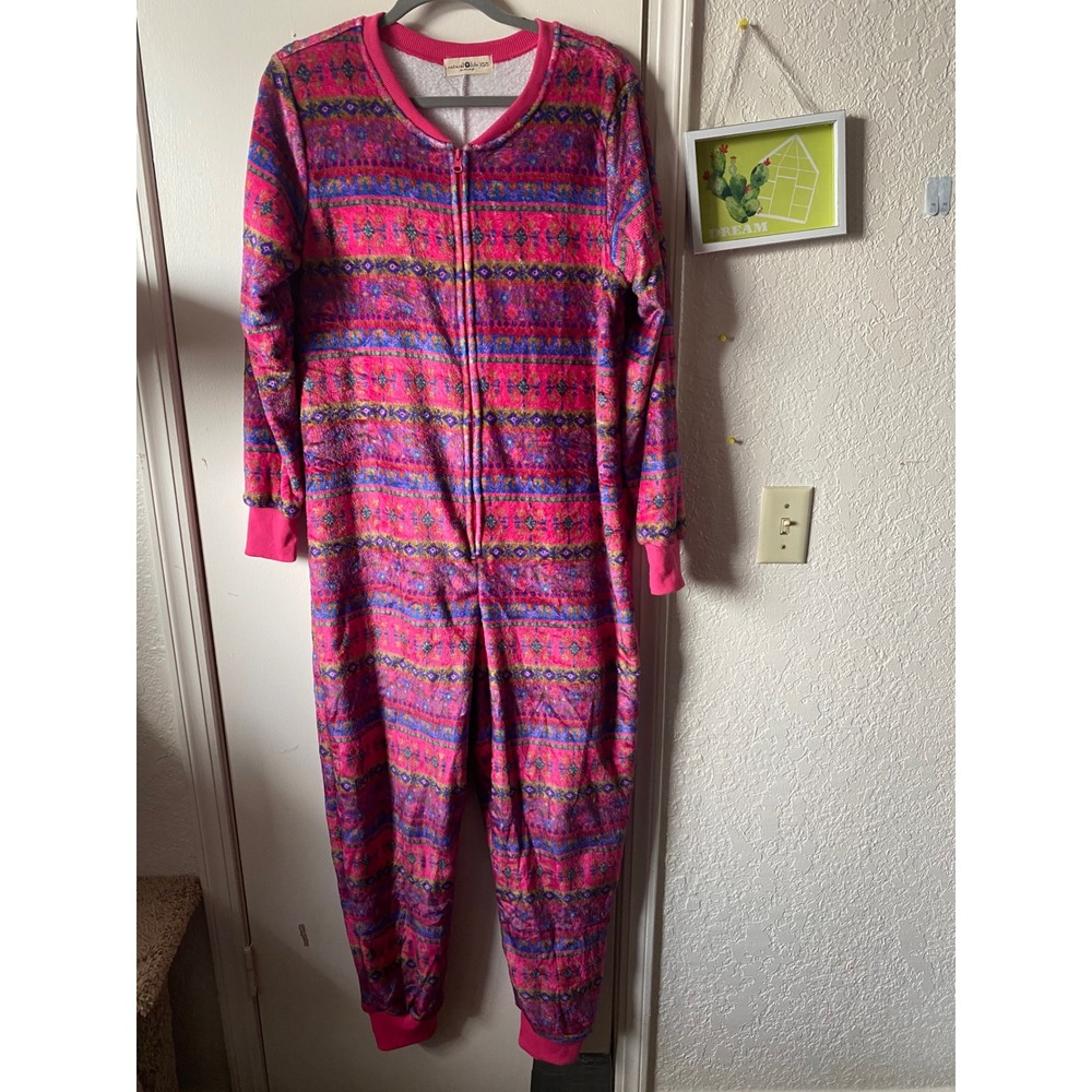 Natural Life Pajama Onesie One Piece Colorful Jewel Tones XS/S‎